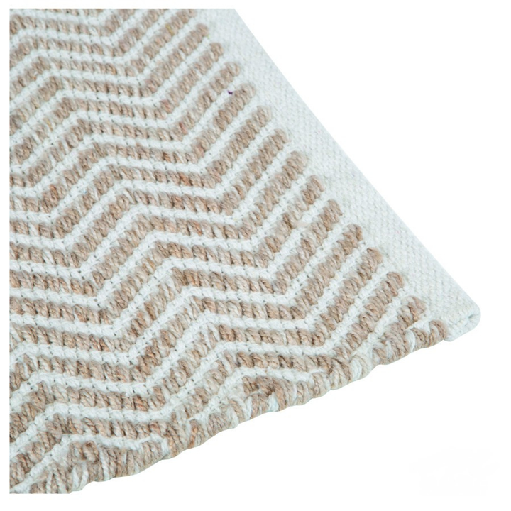 Avignon White and Beige Bath Mat