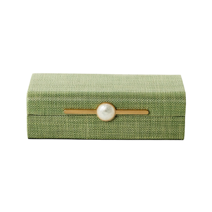 Monaco Green Faux Seagrass Nested Decorative Box