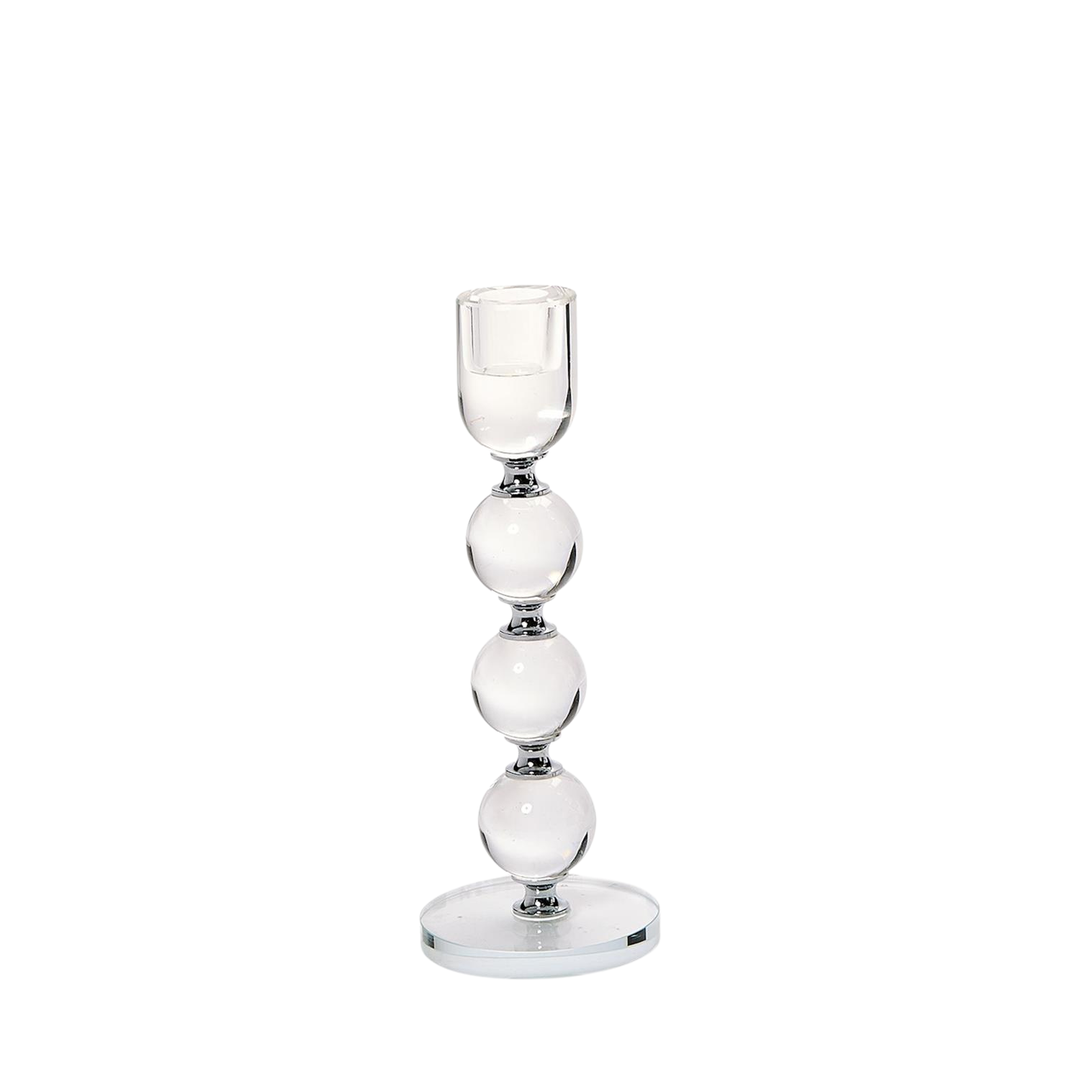 Bobbin Crystal Taper Candlestick Candleholder