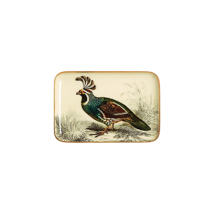Pheasant Metal Trinket/Desk Tray