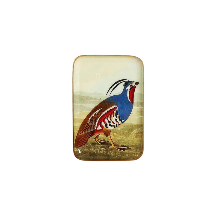Pheasant Metal Trinket/Desk Tray
