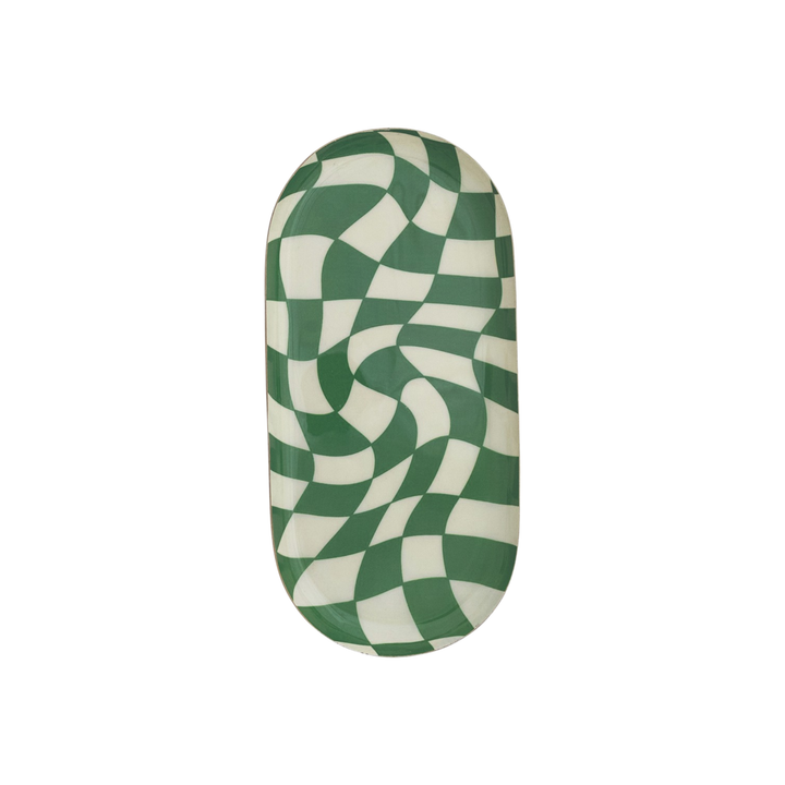 Hazel Mazel Oval Enameled Metal Tray