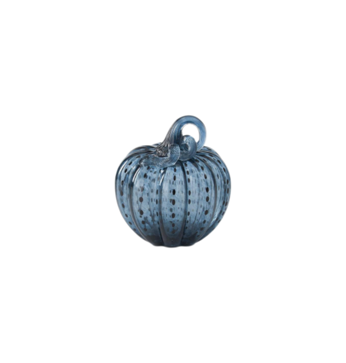 Speckled Blue Glass Pumpkin