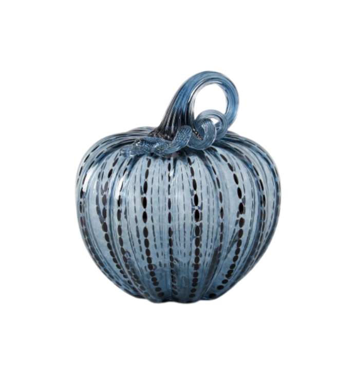 Speckled Blue Glass Pumpkin