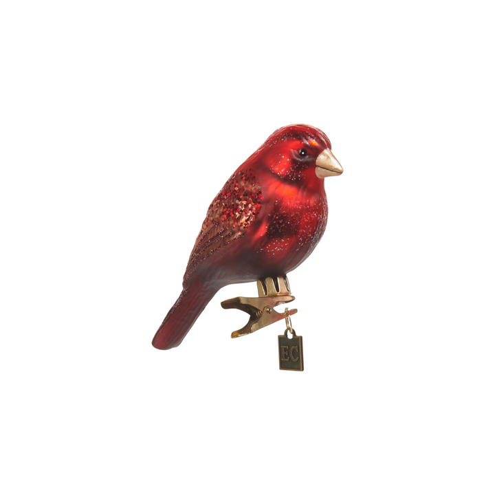 Red and Brown Bird Clip-On Ornament