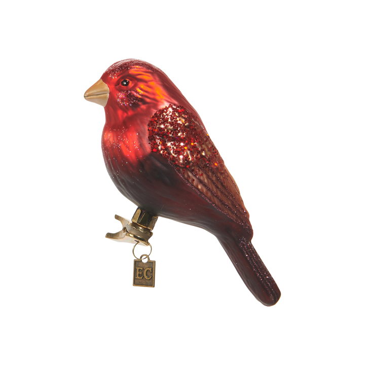 Red and Brown Bird Clip-On Ornament