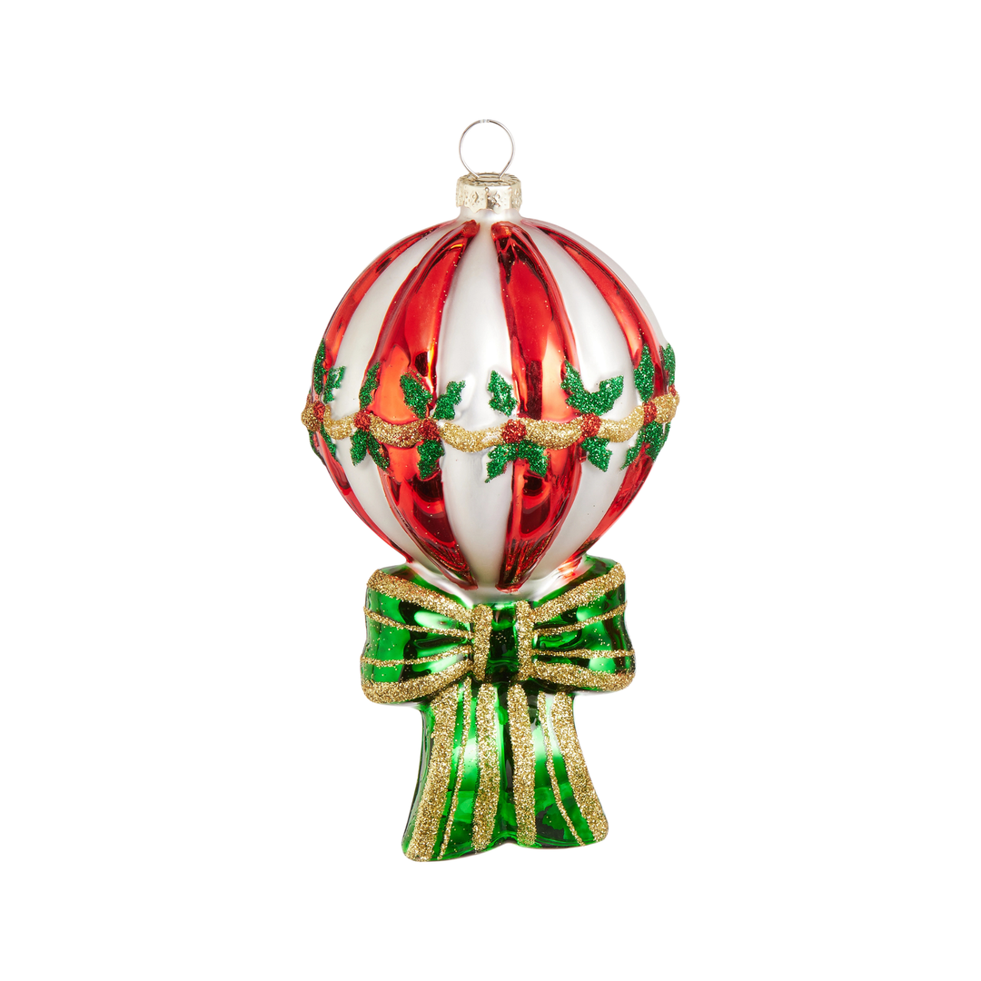Hot Air Balloon with Bow Ornament