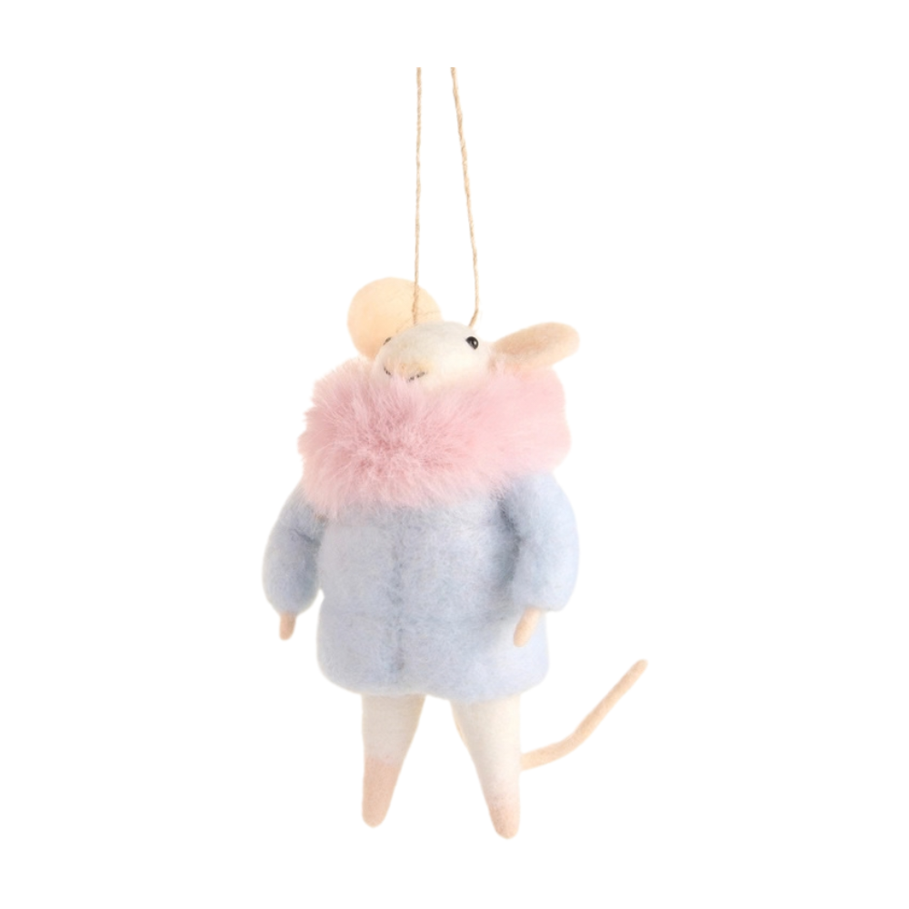 Fur Coat Mice Ornament