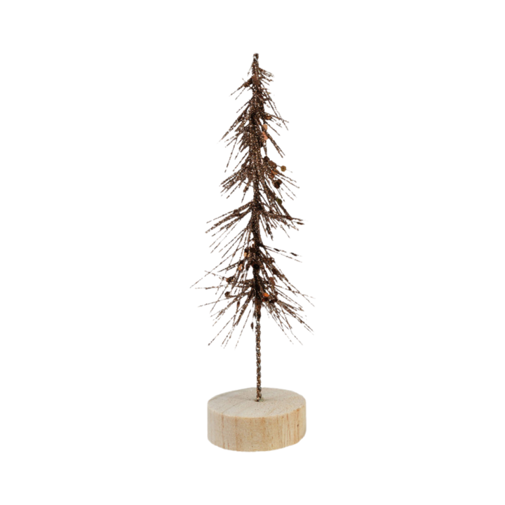 Glittered Tree with Pinewood Base
