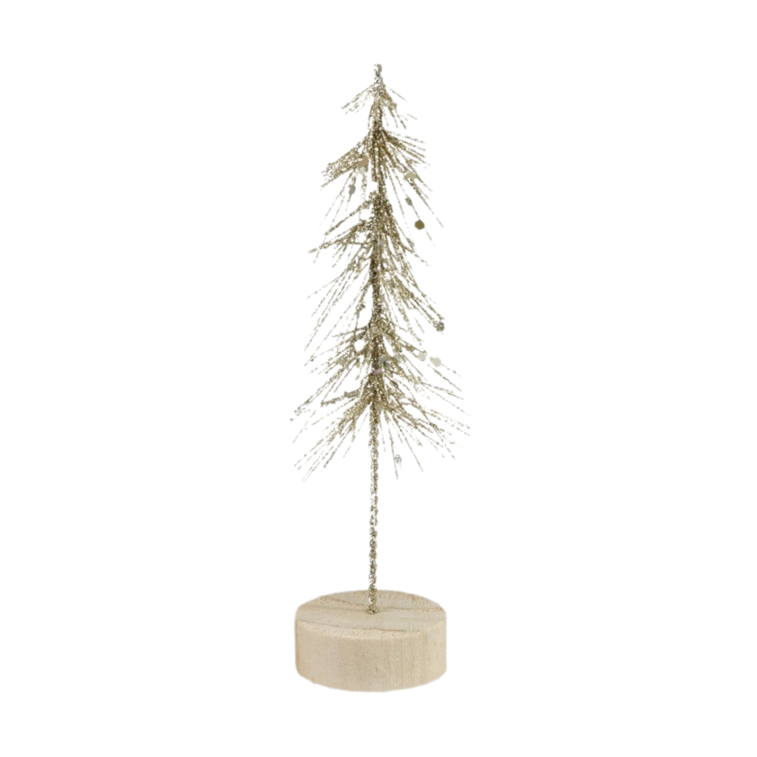 Glittered Tree with Pinewood Base