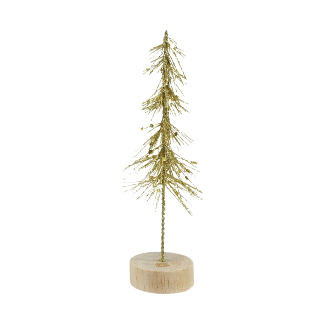 Glittered Tree with Pinewood Base