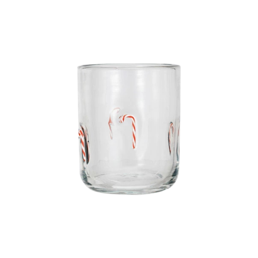 Drinking Glass with Embedded Holiday Icon Pattern