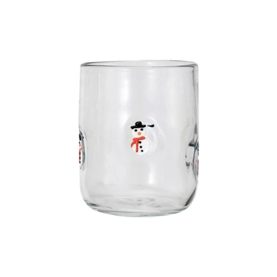 Drinking Glass with Embedded Holiday Icon Pattern