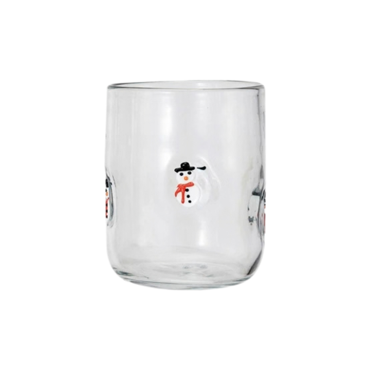 Drinking Glass with Embedded Holiday Icon Pattern