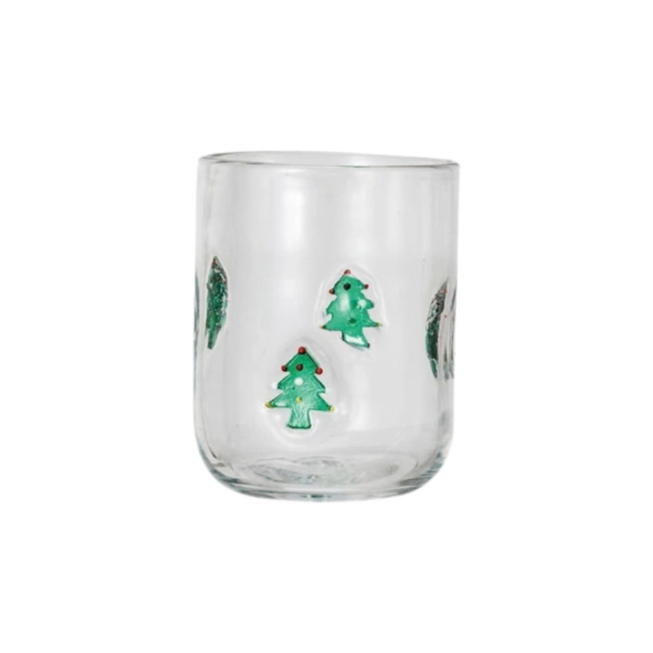 Drinking Glass with Embedded Holiday Icon Pattern