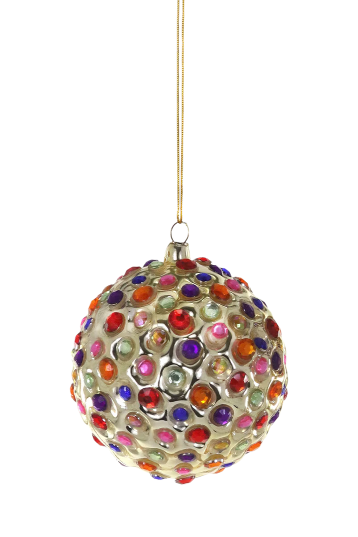 Cody Foster Gold Jewel Encrusted Bauble Ornament