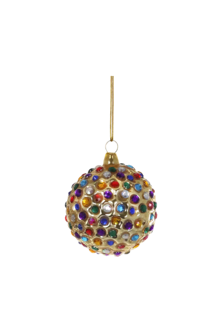 Cody Foster Gold Jewel Encrusted Bauble Ornament