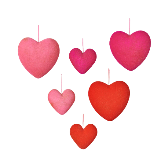 Hanging Flocked Heart