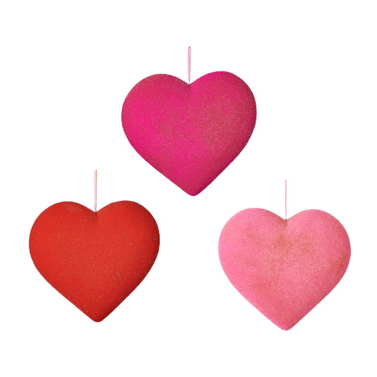 Hanging Flocked Heart