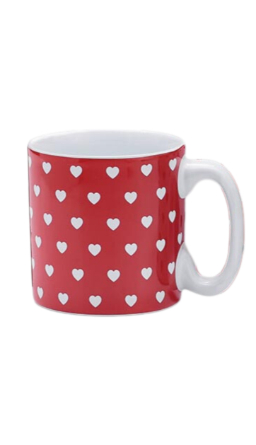Red and White Hearts Valentine Mug