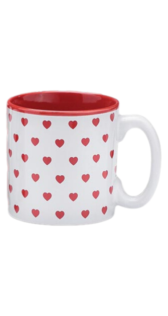 Red and White Hearts Valentine Mug