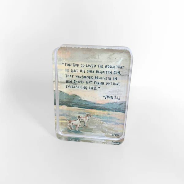 Lauren Dunn John 3:16 Acrylic Scripture Block