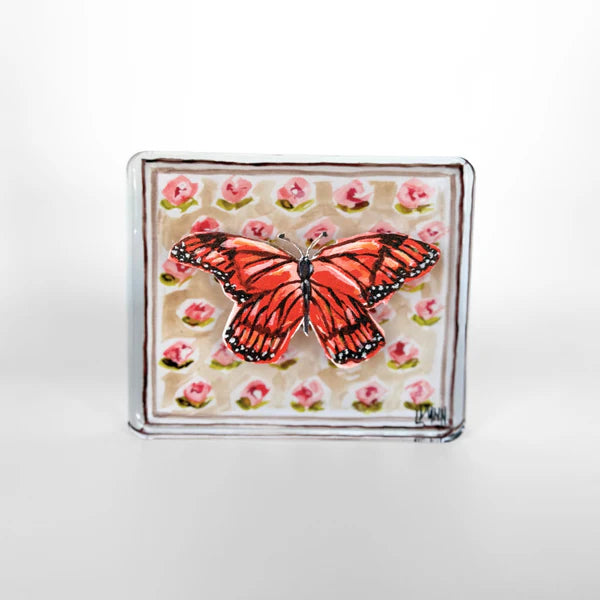 Lauren Dunn Monarch Butterfly on Peach Block