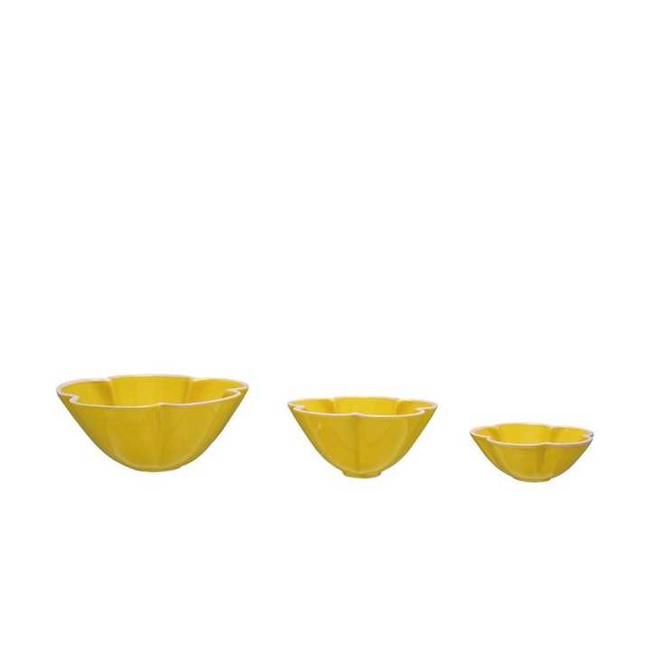 Hazel Mazel Yellow Flower Shaped Nesting Bowl