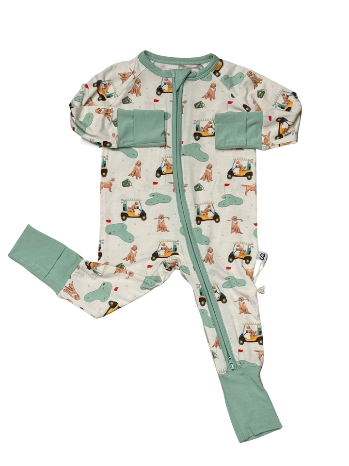 Goosies Kid's Barks & Birdies Long Sleeve Zip Pajamas