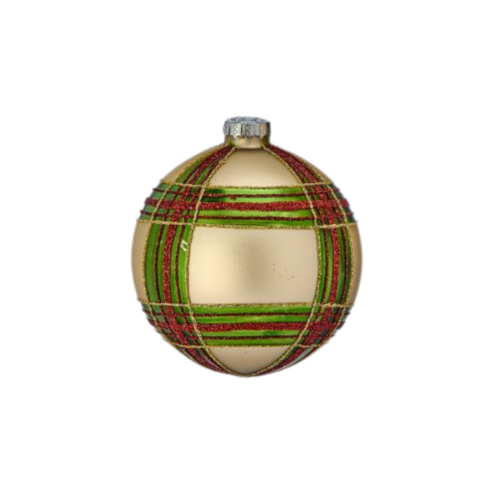 Holiday Multi Glass Striped Ornament