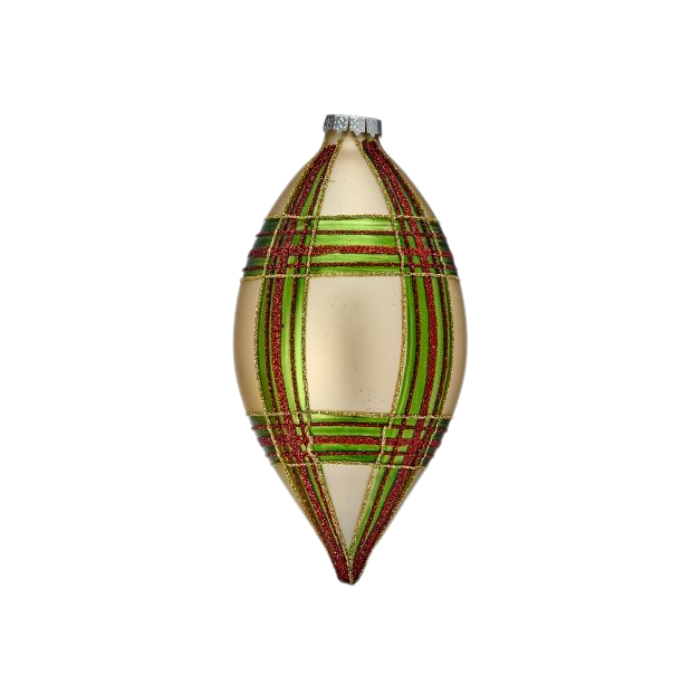 Holiday Multi Glass Striped Ornament