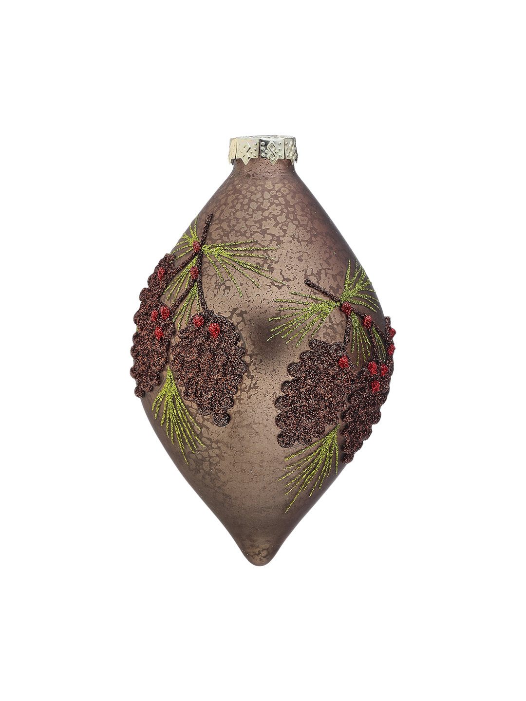 Glass Acorn Jeweled Ornament