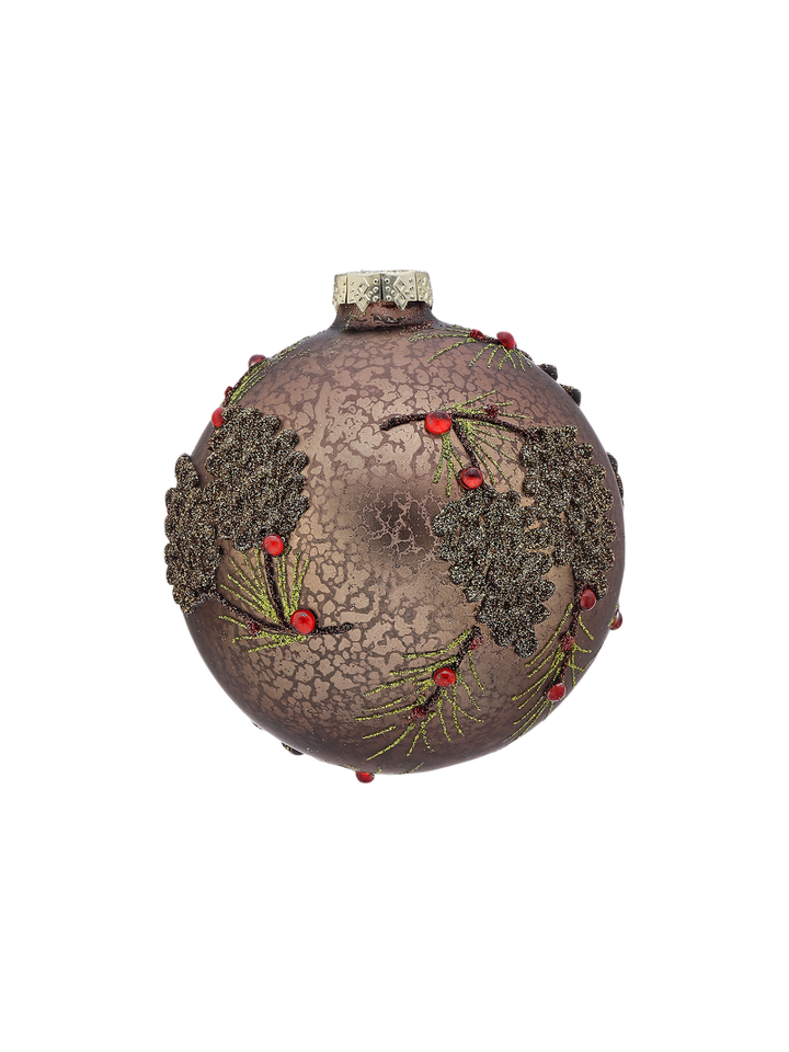 Glass Acorn Jeweled Ornament