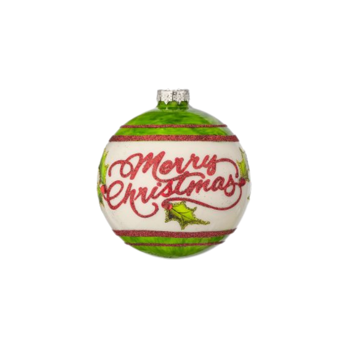 Merry Christmas Glass Ornament