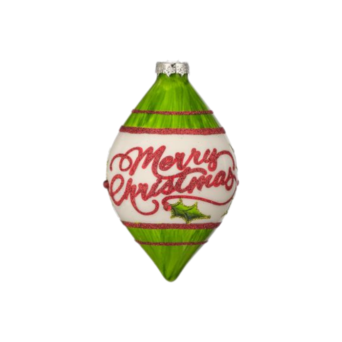Merry Christmas Glass Ornament