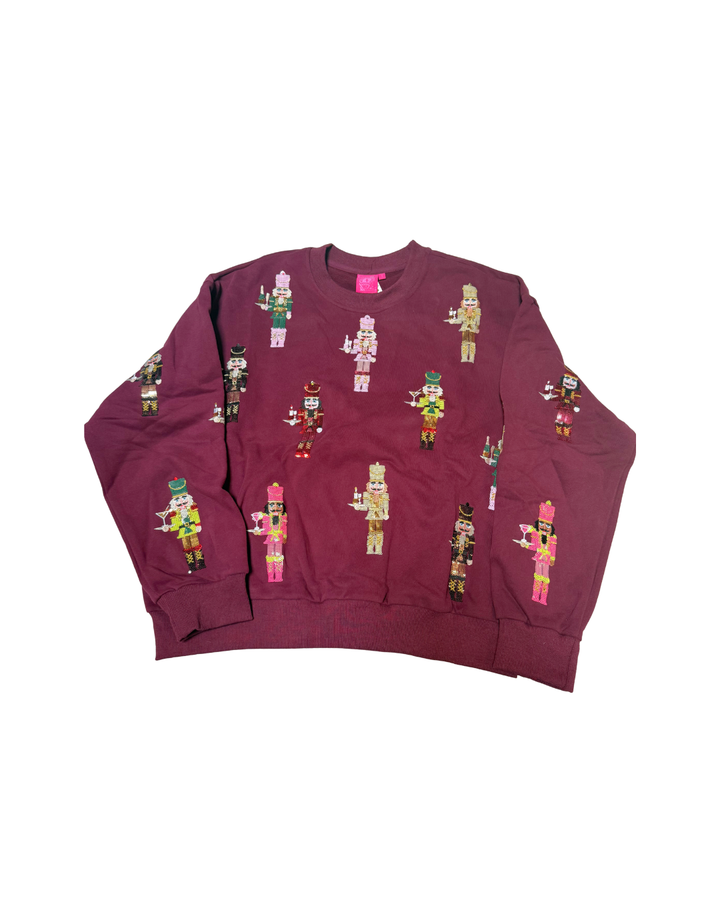 Queen of Sparkles Plum Cocktail Serving Nutcracker Sweatshirt