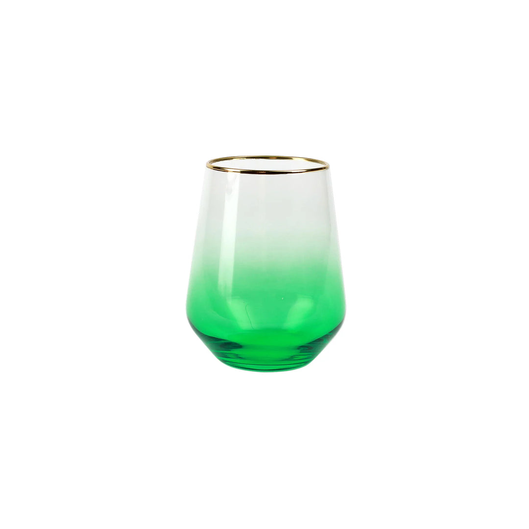 Vietri Rainbow Stemless Wine Glass