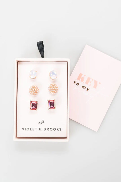 Violet & Brooks - Everlyn & Cady Earring Gift Trio - Pink