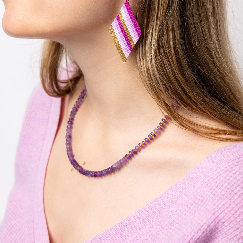 Vivianne Amethyst With Carnelian Necklace