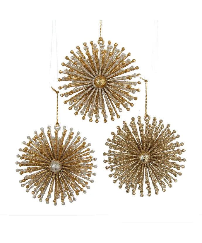 Kurt Adler Silver and Gold Burst Ornament