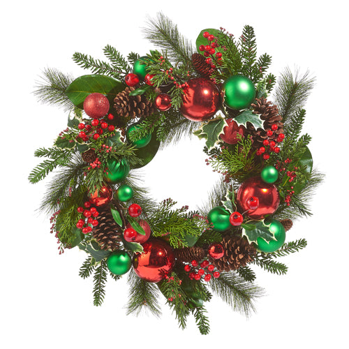 Pinecone & Ornament Wreath
