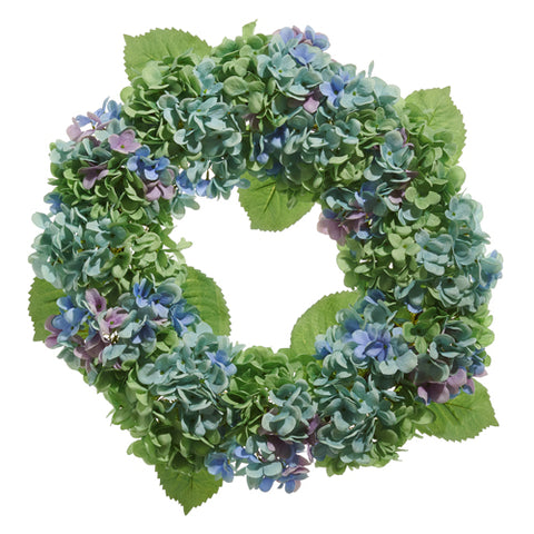 Blue and Green Hydrangea Wreath