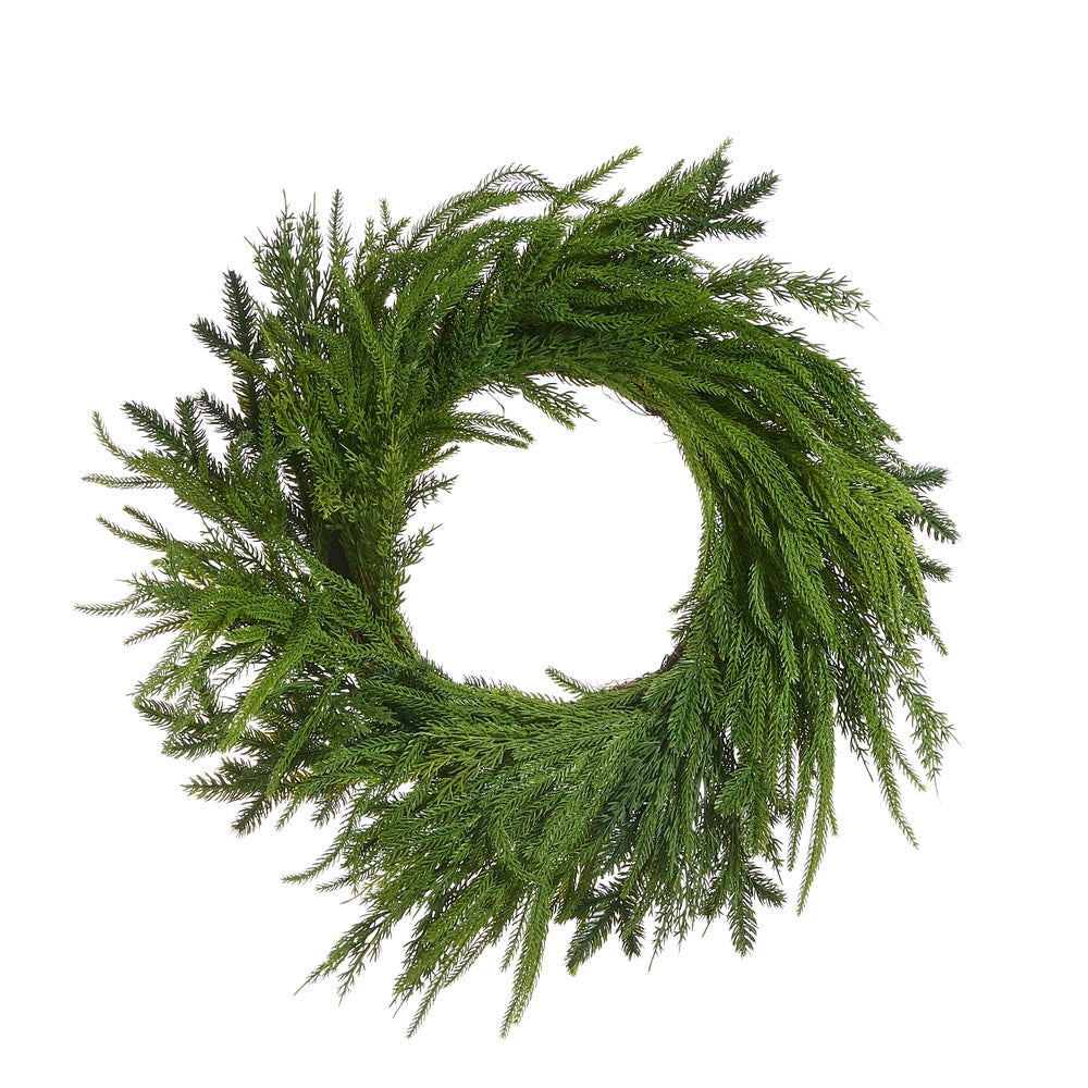 24" Mixed Cedar Wreath