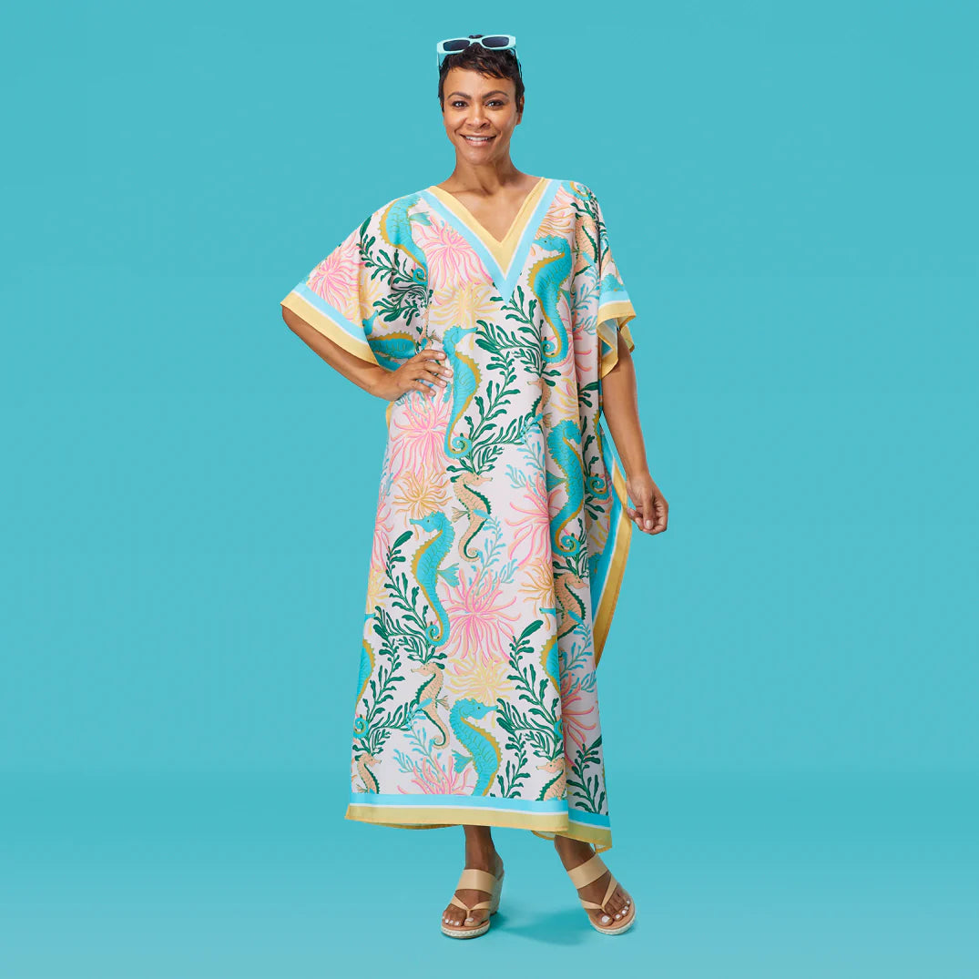 WerkShoppe Women's Caftan Seahorses