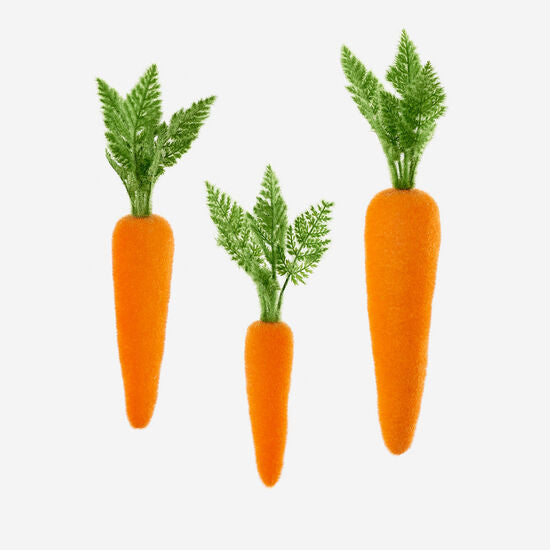Flocked Orange Carrots - Assorted
