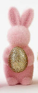 Flocked Bunny with Gold Egg