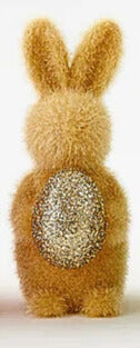 Flocked Bunny with Gold Egg