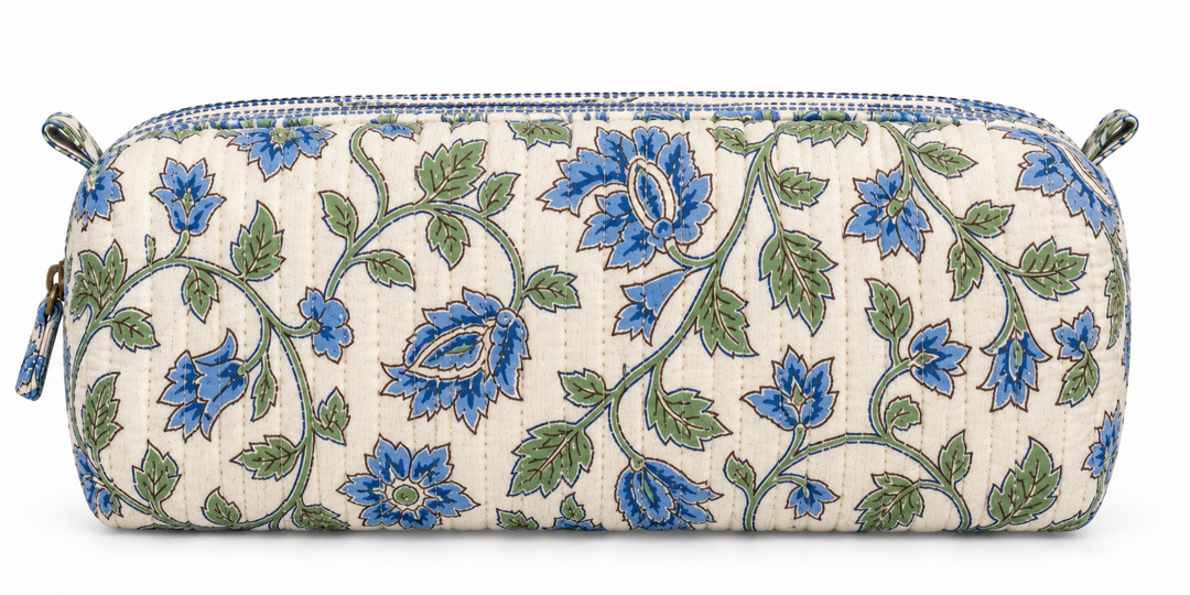 White Quilted Cosmetic Bag