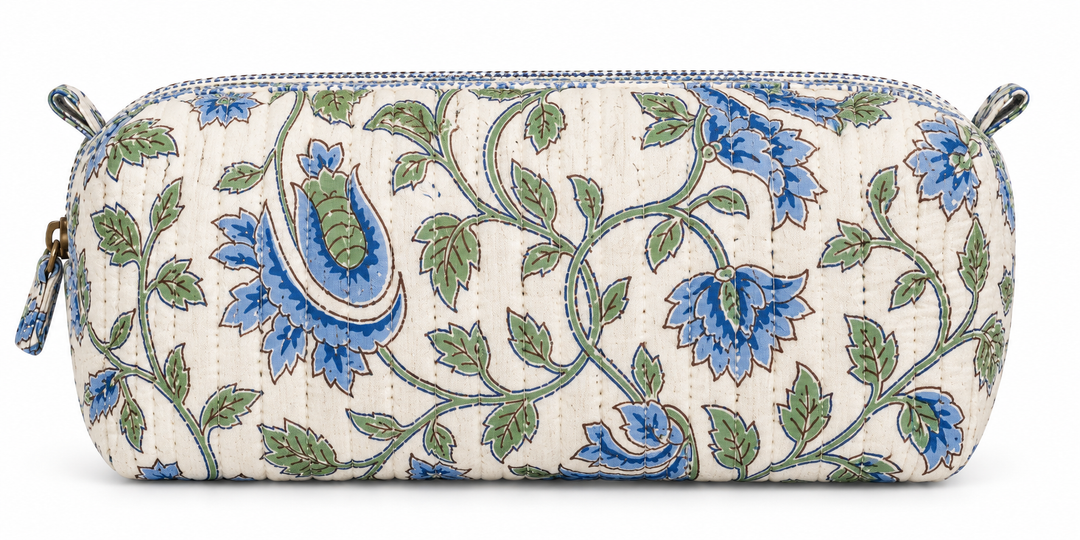 White Quilted Cosmetic Bag