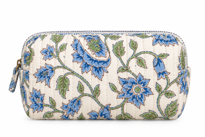 White Quilted Cosmetic Bag